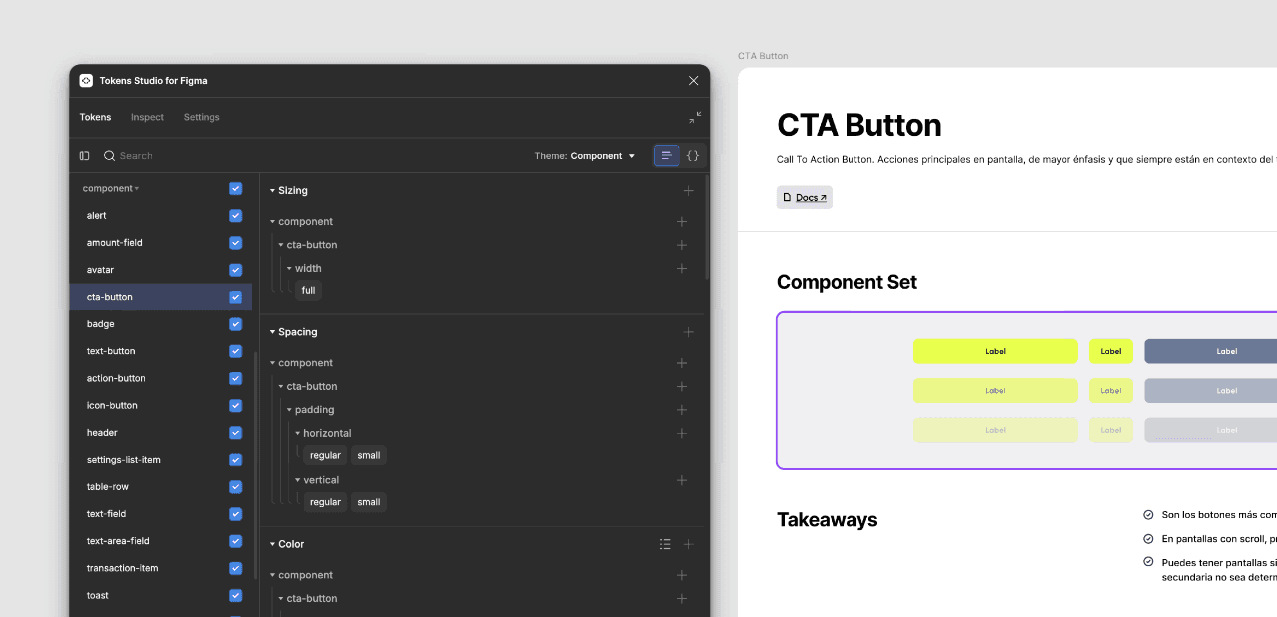 Component tokens were used to ensure fast and seamless updates to components without requiring dev capacity.