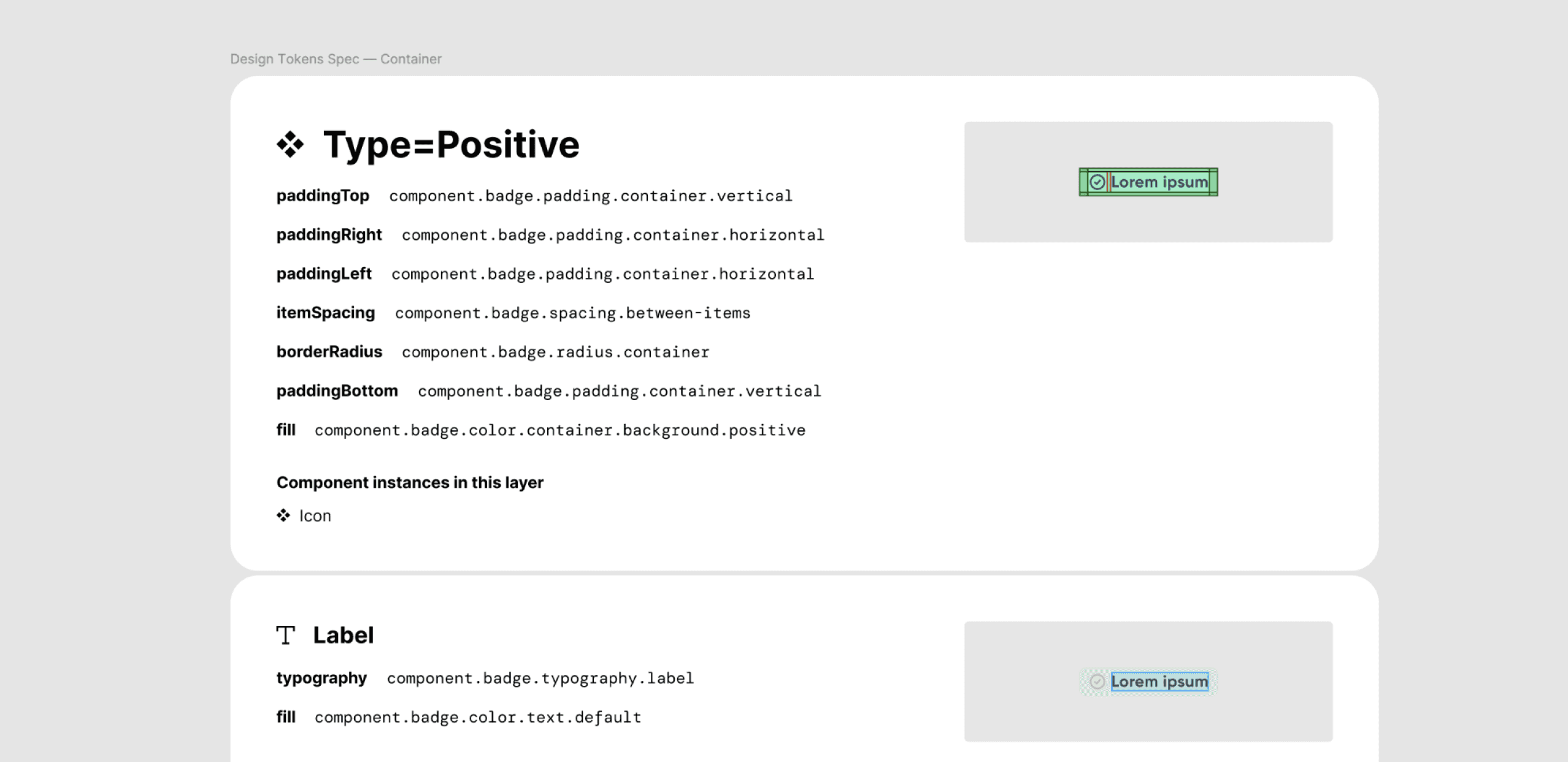 Whenever a component or layout has tokens applied, Use Tokens allows designers to generate documented specs for developers to read and implement.