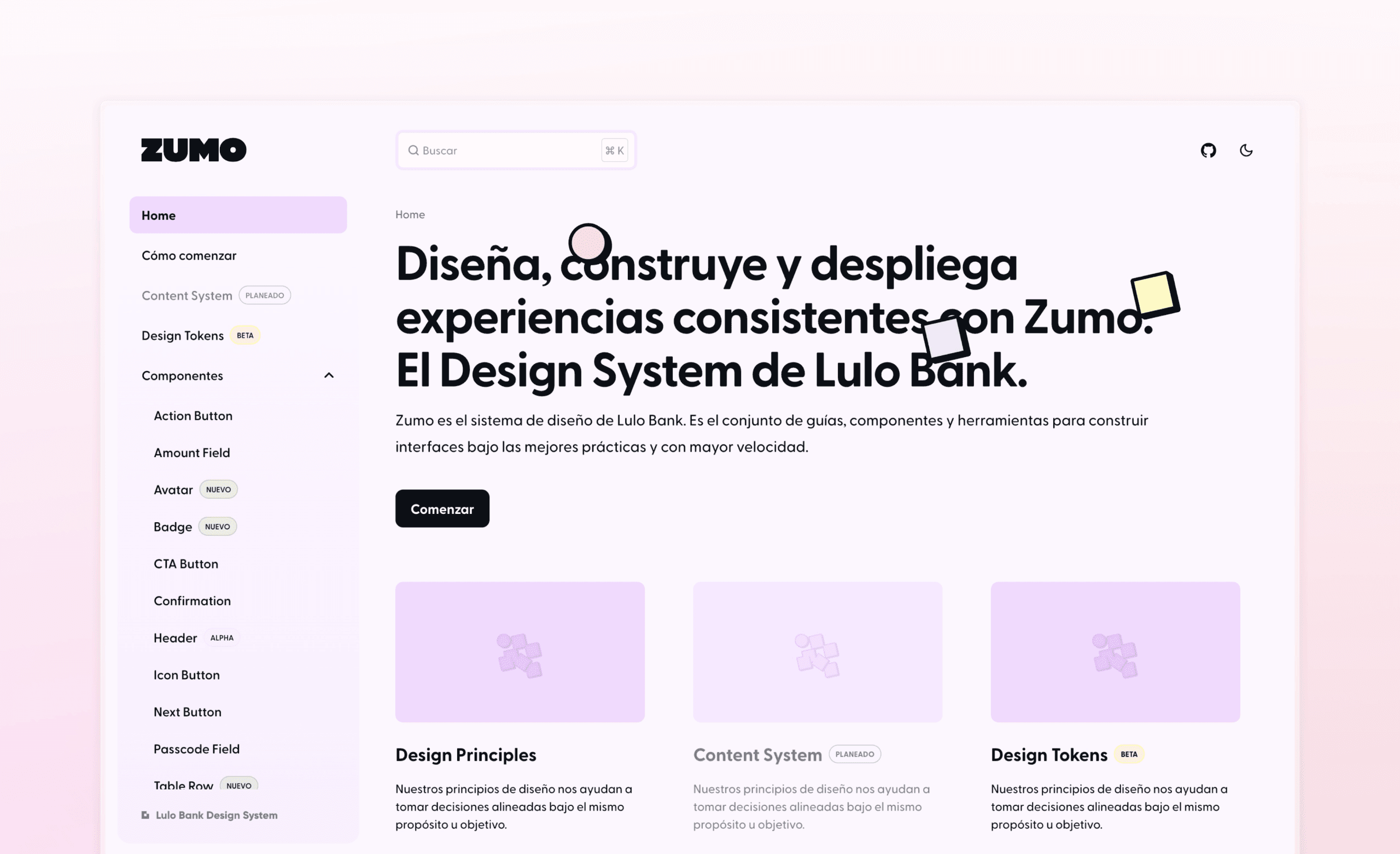 The new Zumo site highlighted the new branding and follow the best documentation sites in the systems industry.